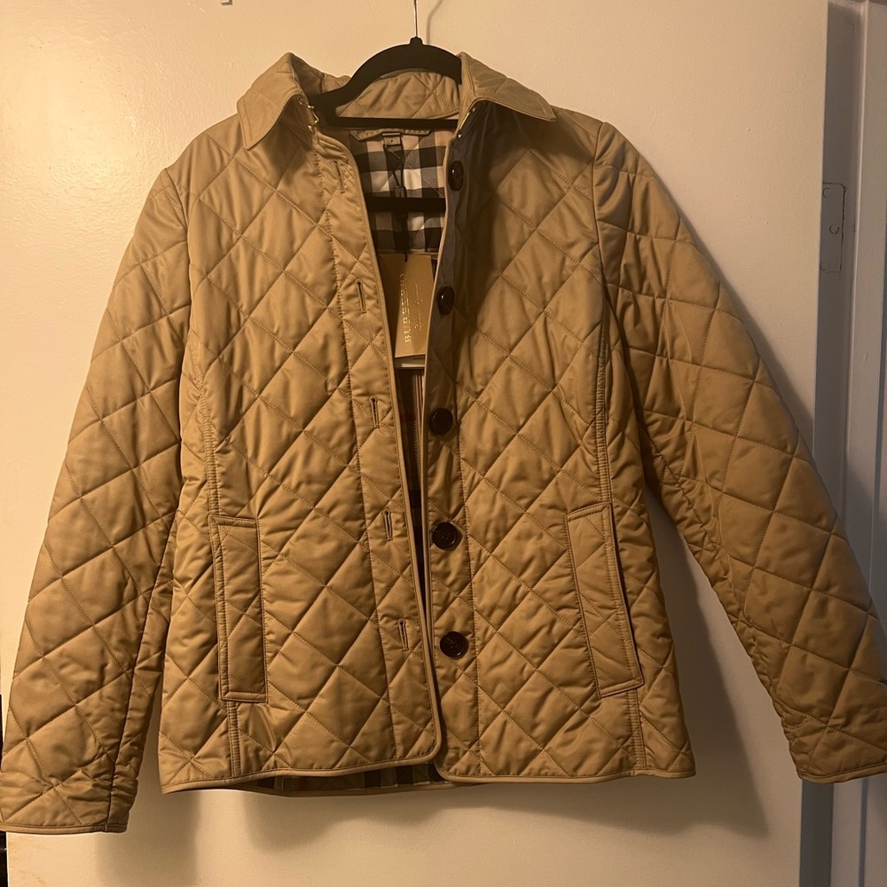 Burberry Tan Quilted Coat